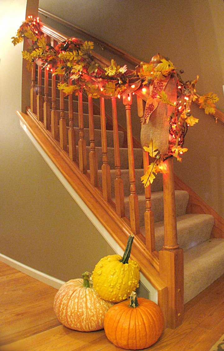  Decorating  the staircase for fall Living Rich on 