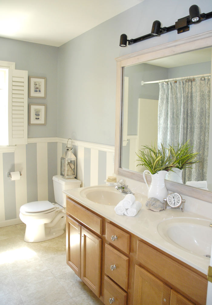 Bathroom vanity makeover (plus how to brush-paint cabinets ...